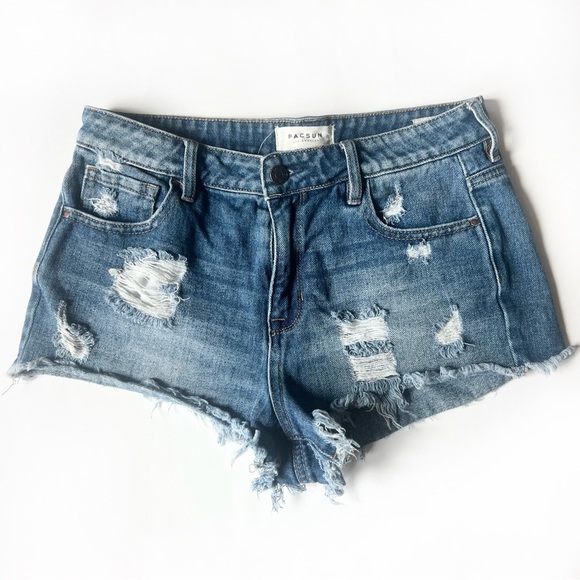 PacSun Pants - PacSun High Rise Festival Shorts Ripped Destroyed 28